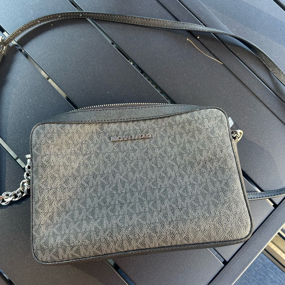 Michael Kors Gray Monogram Crossbody Bag